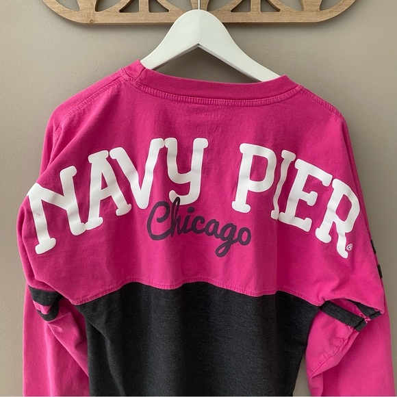 Boxercraft 'Navy Pier Chicago' Jersey Shirt Pink/Gray Sz Small - Picture 10 of 10